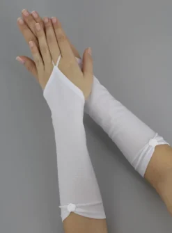 Mitaines mariage femme mi-long fleur
