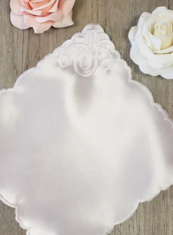 Mouchoir de baptême - Personnalisable Blanc