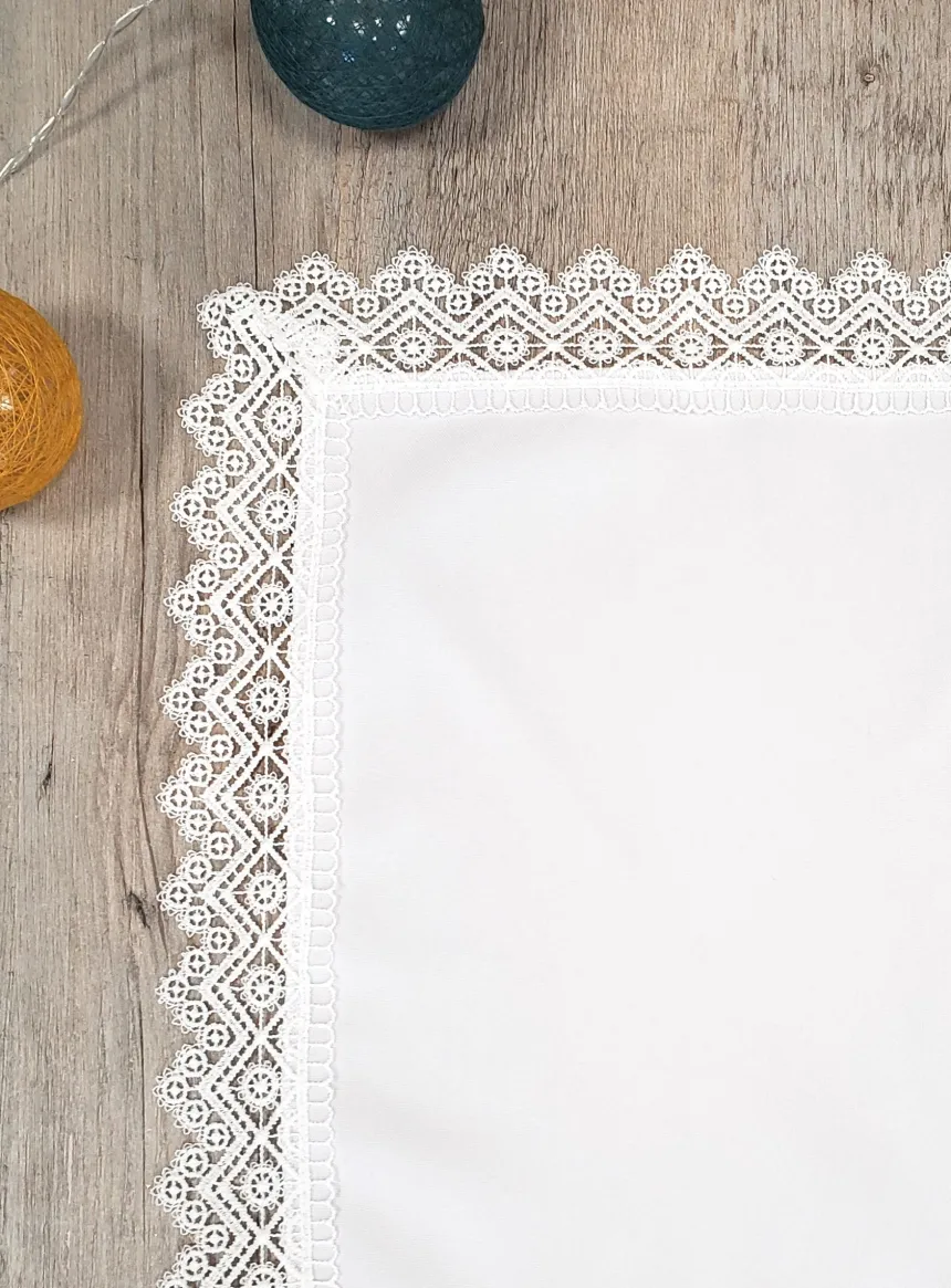Mouchoir dentelle blanc Blanc
