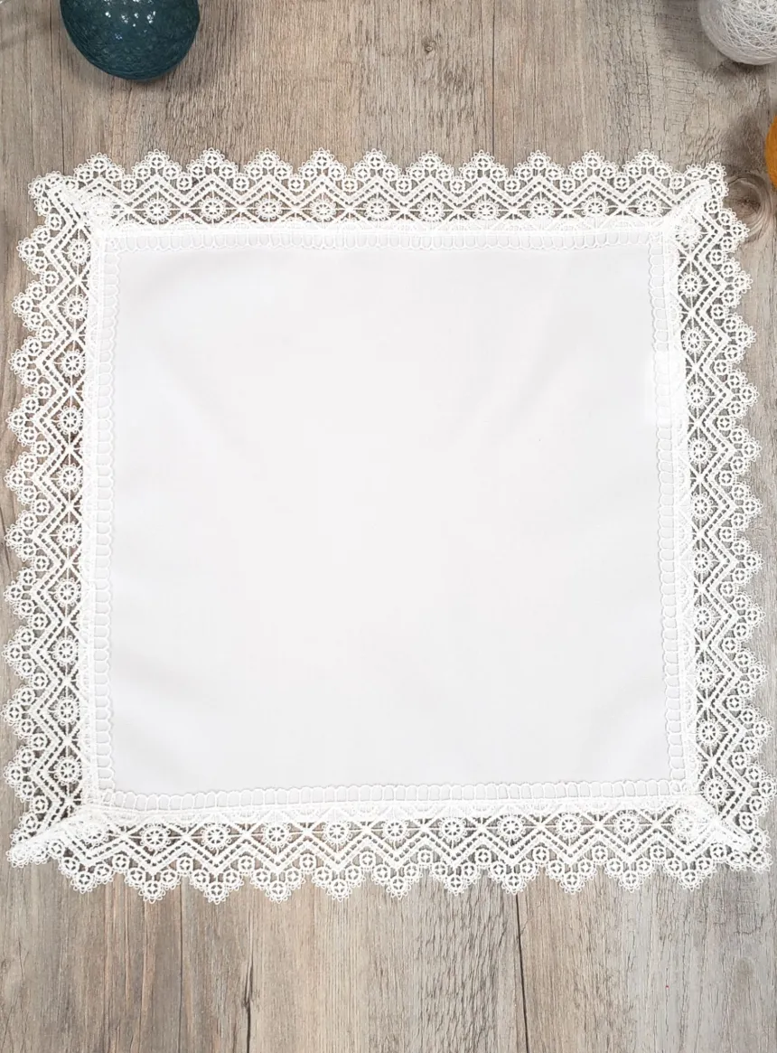Mouchoir dentelle blanc Blanc