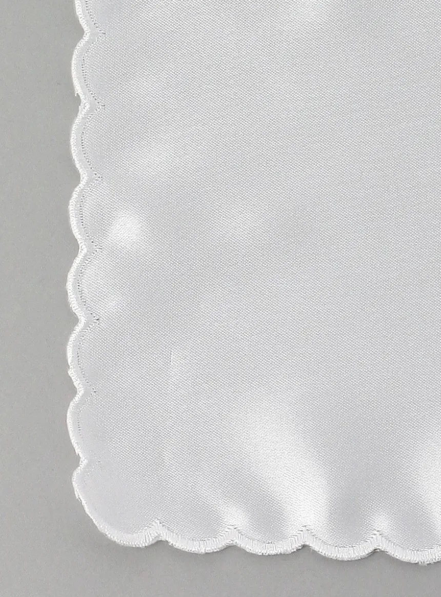 Mouchoir en satin cérémonie religieuse - Personnalisable Blanc