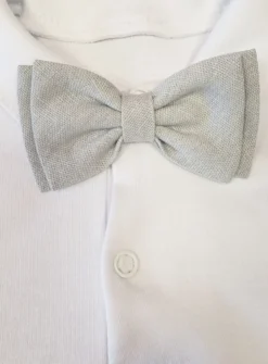 Noeud papillon bébé lin beige Pierre