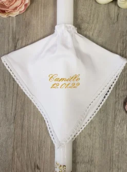 Nœud 100% coton pour cierge Blanc
