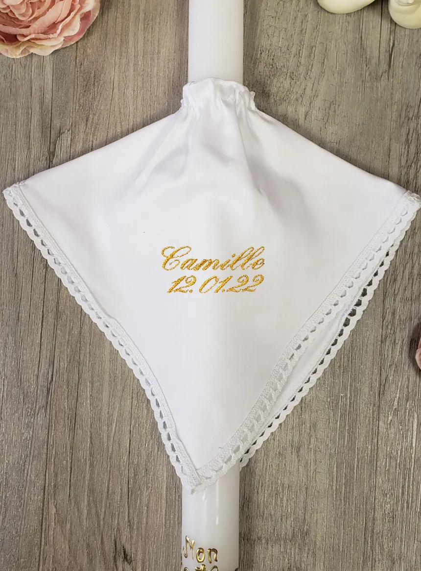 Nœud 100% coton pour cierge Blanc