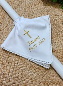 Nœud 100% coton pour cierge Blanc