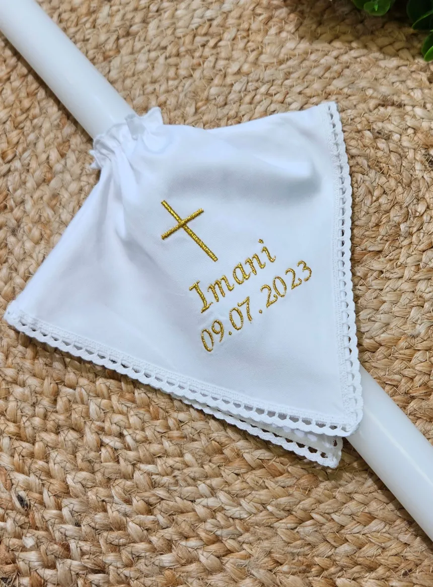 Nœud 100% coton pour cierge Blanc