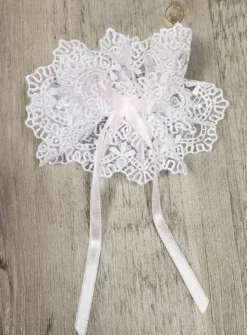 Nœud dentelle pour cierge Blanc