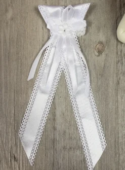 nœud pour bougie satiné Blanc