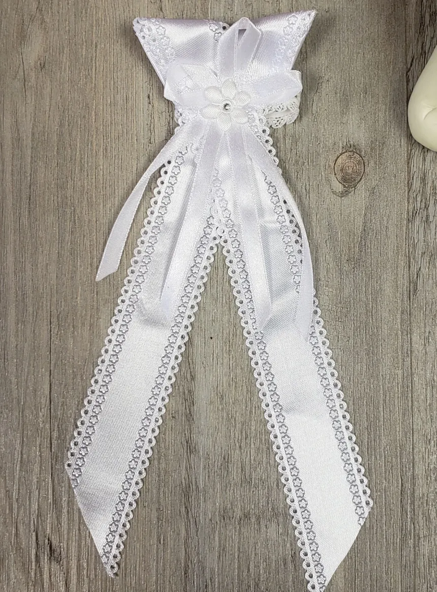 nœud pour bougie satiné Blanc