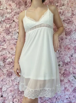 Nuisette blanche romantique pour mariage Femme