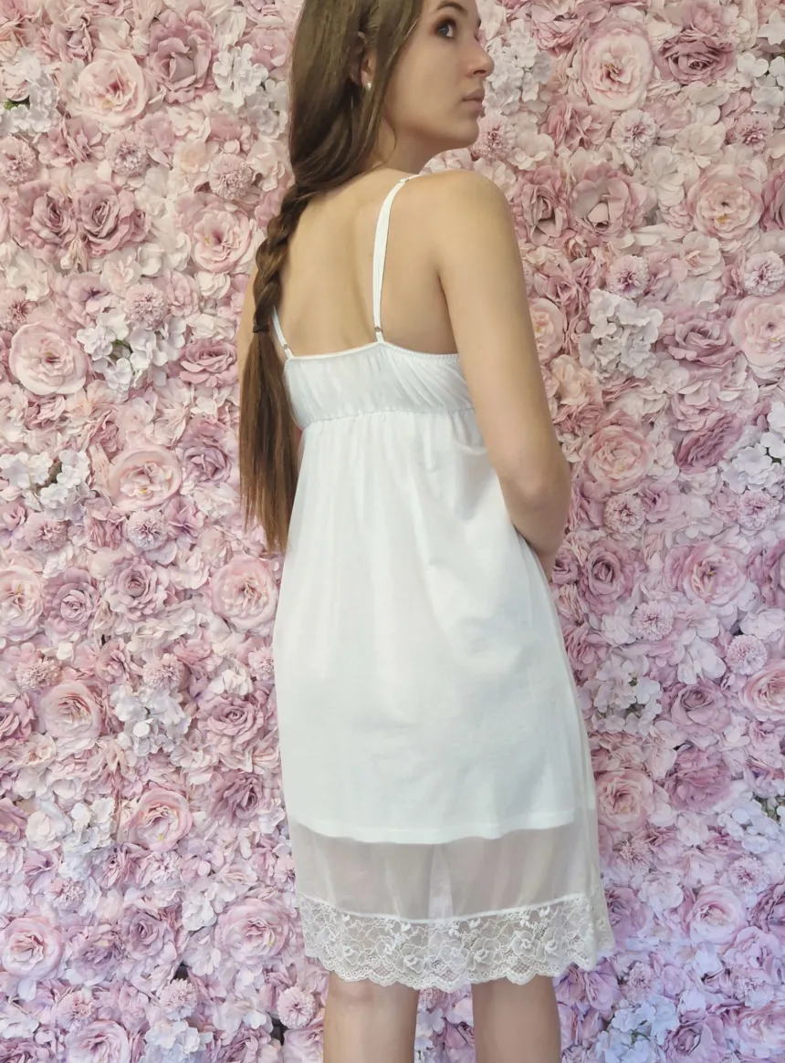 Nuisette blanche romantique pour mariage Femme