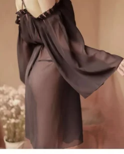 Nuisette mousseline pour femme 2 pièces