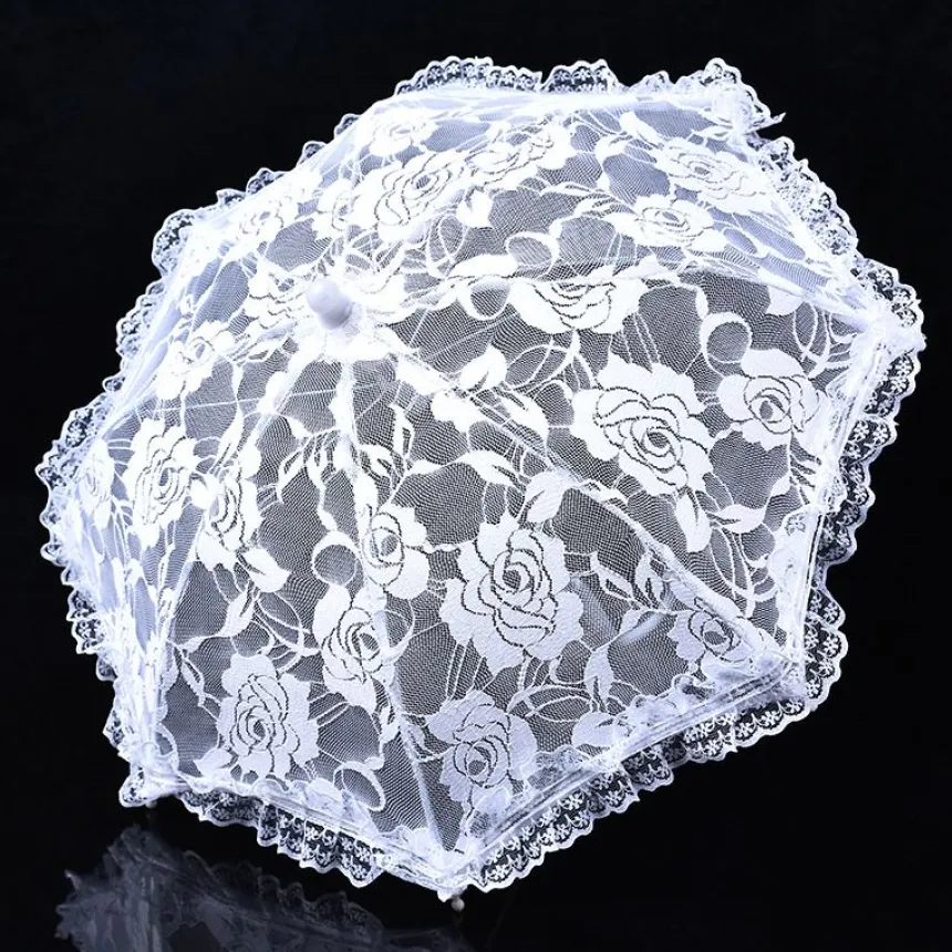 Ombrelle dentelle blanche mariage Blanc