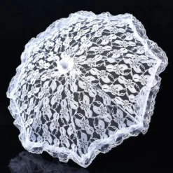 Ombrelle mariage dentelle blanche Blanc
