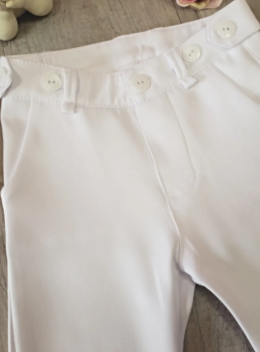 Pantalon bébé et petit garçon blanc Blanc