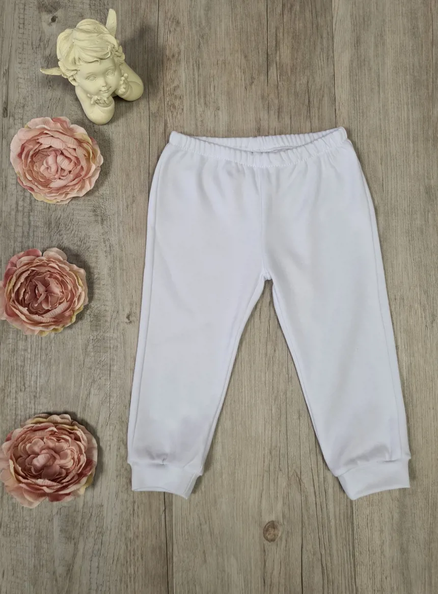 Pantalon coton bébé mixte Blanc