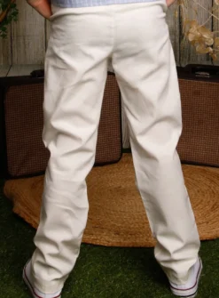 Pantalon cérémonie garçon lin blanc Pierre