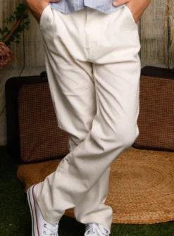 Pantalon cérémonie garçon lin blanc Pierre