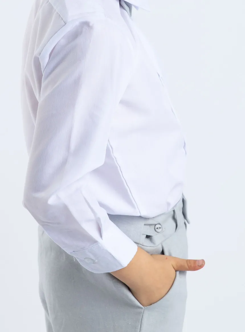 Pantalon en lin gris garçon
