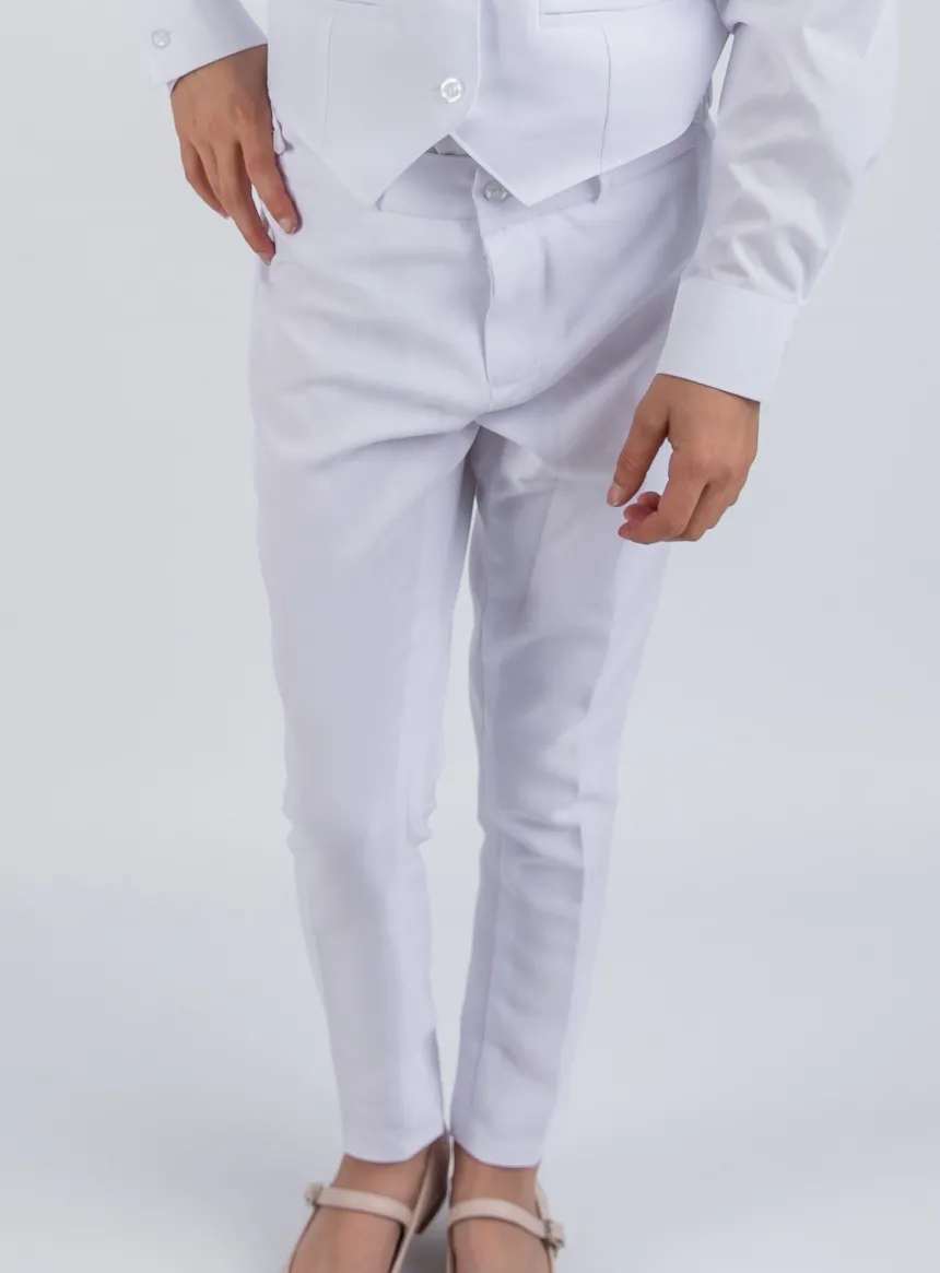 Pantalon fille blanc