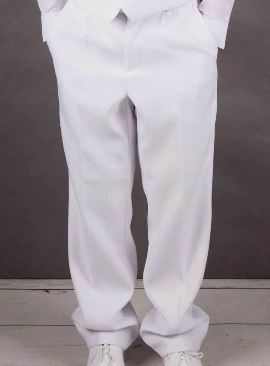 Pantalon garçon blanc Blanc