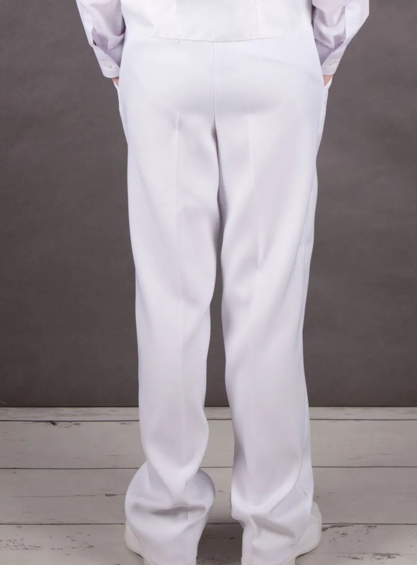 Pantalon garçon blanc Blanc
