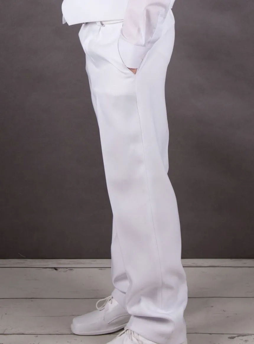 Pantalon garçon blanc Blanc