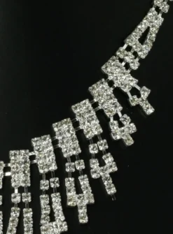 Parure bijoux collier + boucles Gris argent