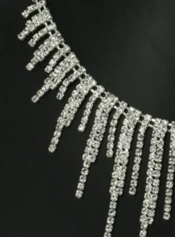 Parure bijoux collier + boucles Gris argent