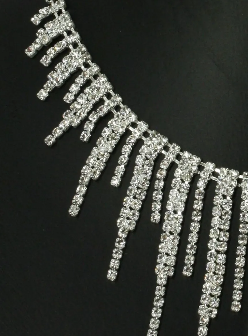 Parure bijoux collier + boucles Gris argent