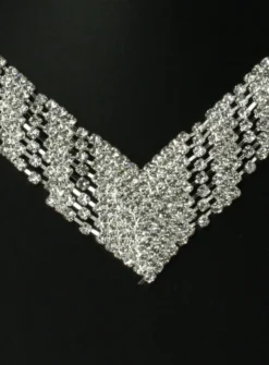 Parure bijoux collier + boucles Gris argent