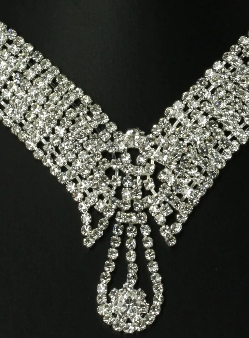 Parure bijoux collier + boucles Gris argent