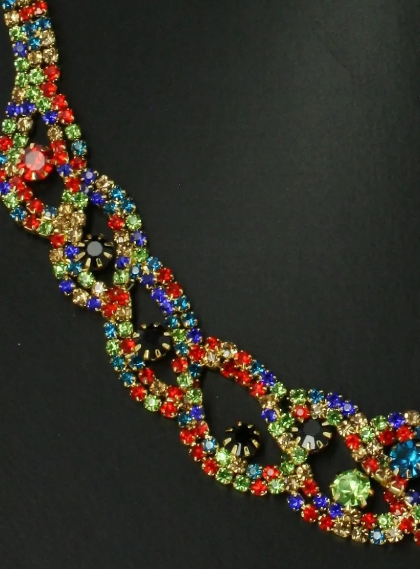 Parure bijoux collier + boucles Multicolor