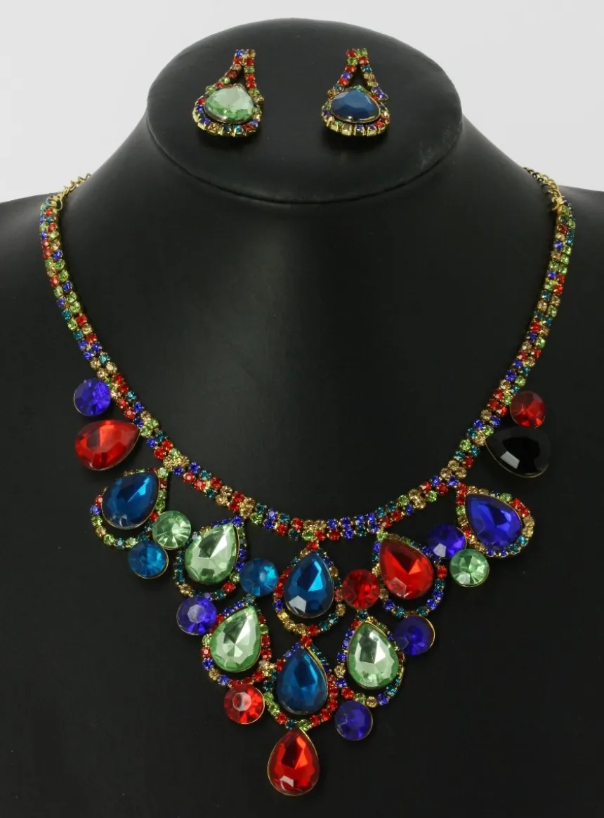 Parure bijoux collier + boucles