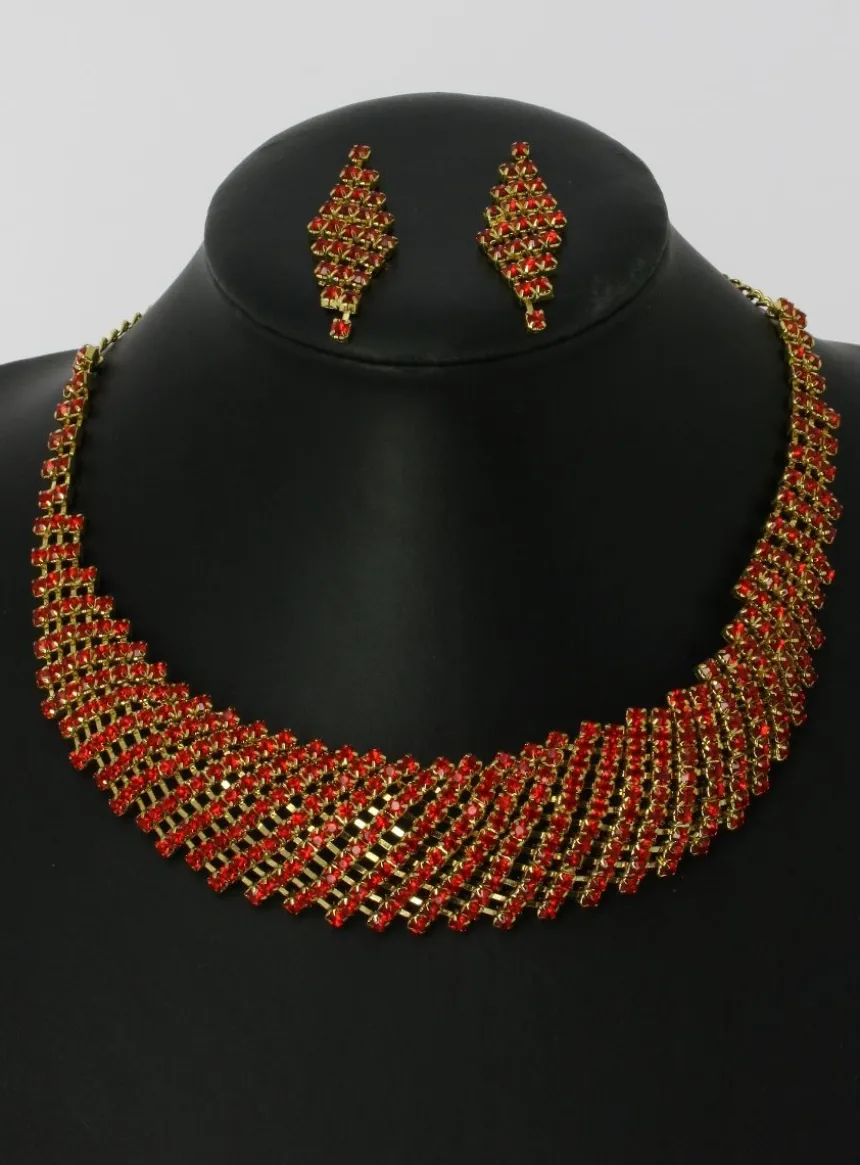 Parure bijoux collier + boucles