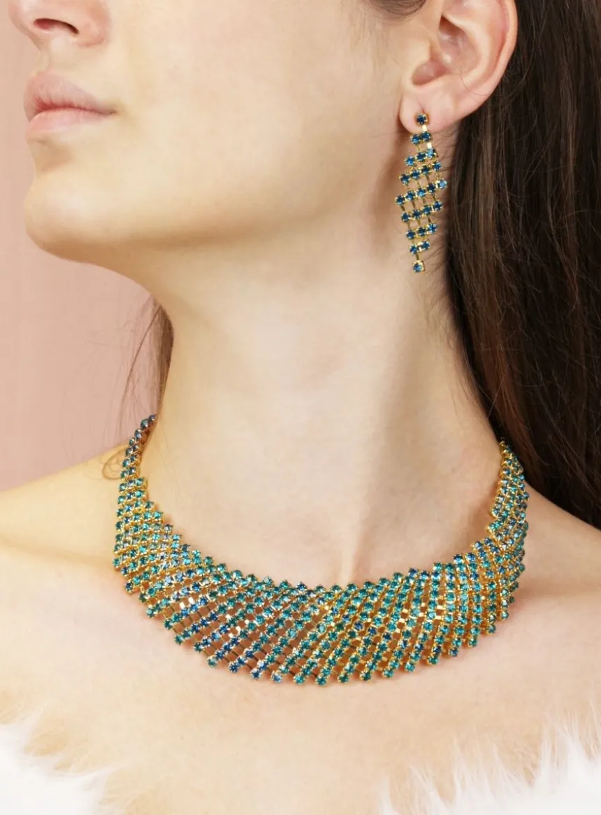 Parure bijoux collier + boucles