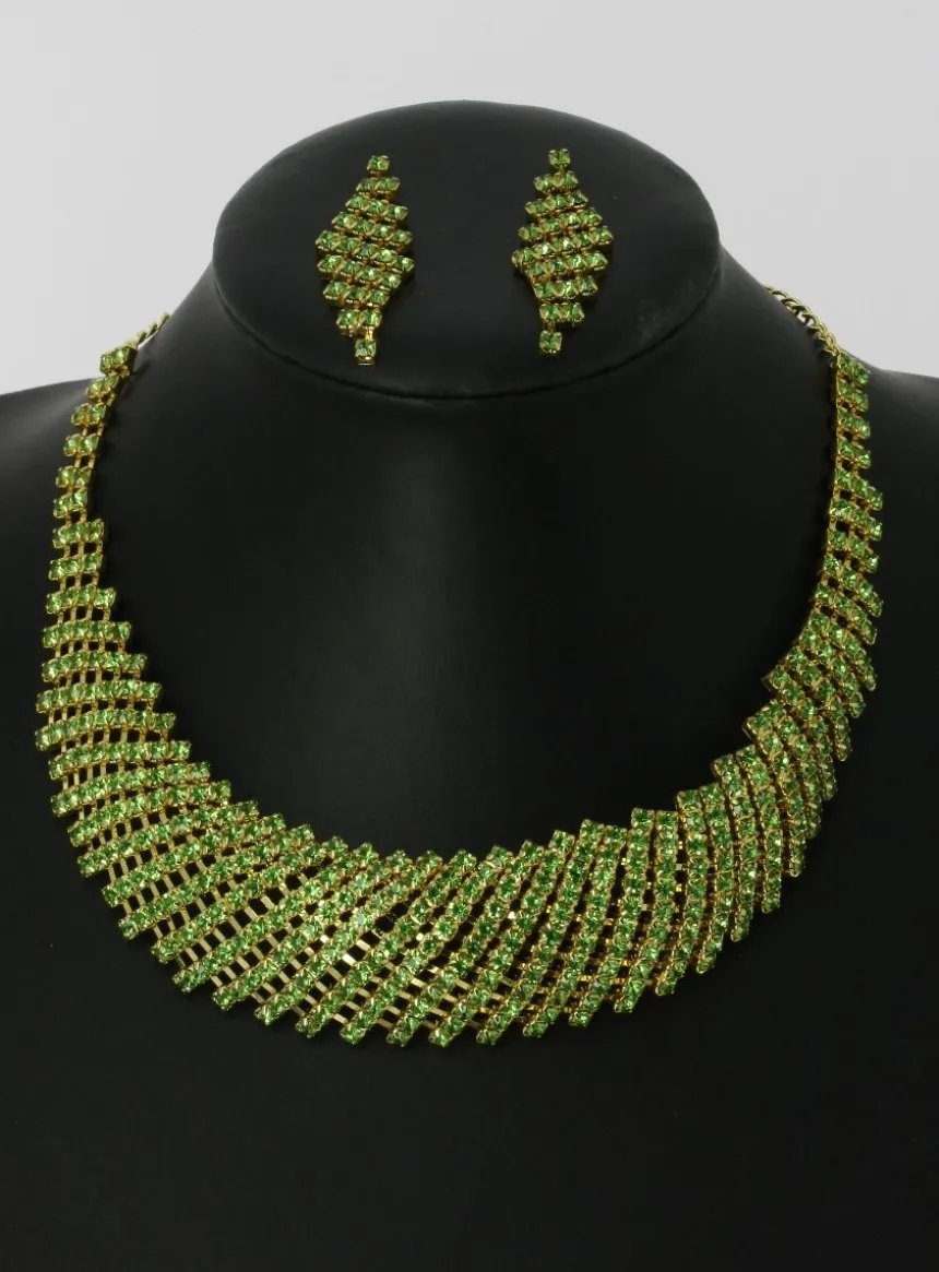 Parure bijoux collier + boucles