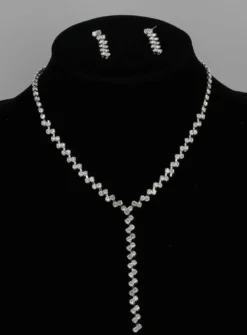 Parure collier + boucles strass