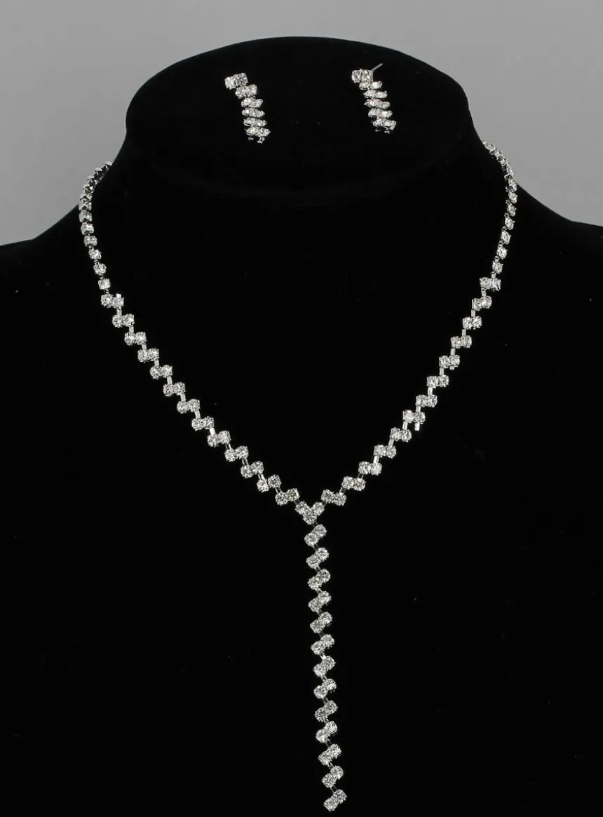 Parure collier + boucles strass