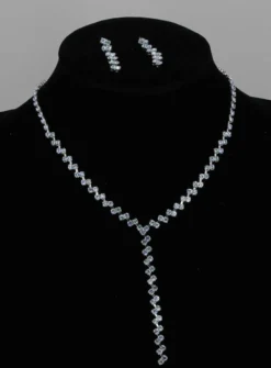 Parure collier + boucles strass