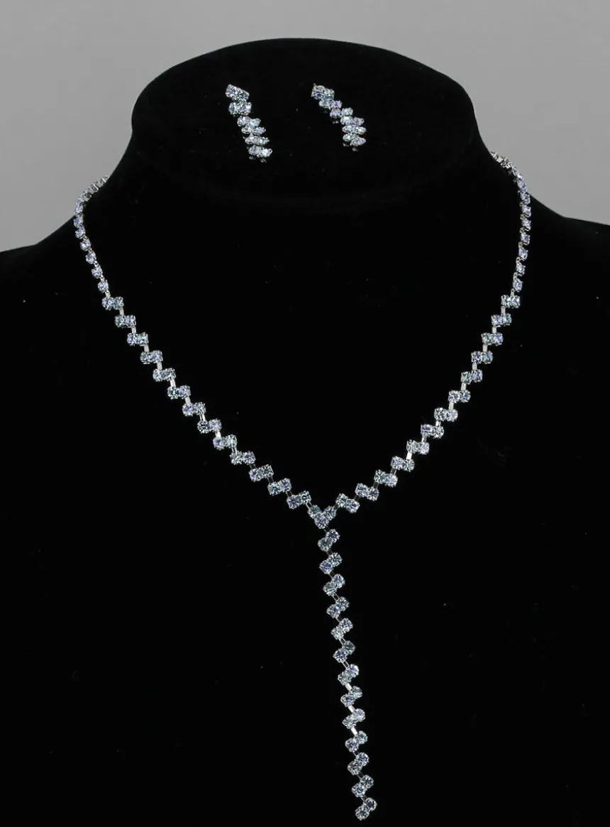 Parure collier + boucles strass