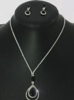 Parure collier strass + boucles