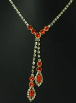 Parure collier strass + boucles