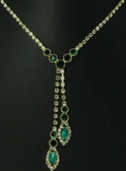 Parure collier strass + boucles