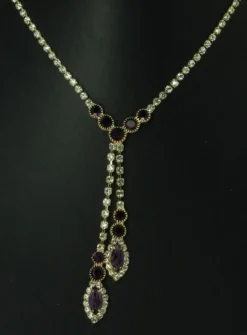 Parure collier strass + boucles