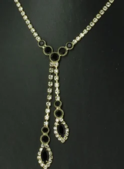 Parure collier strass + boucles