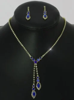 Parure collier strass + boucles