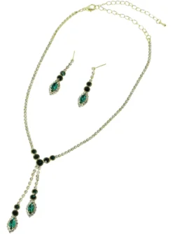 Parure collier strass + boucles