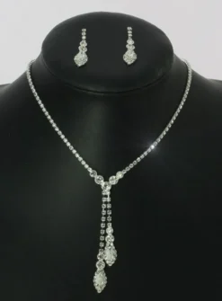Parure collier strass + boucles