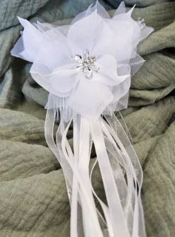 Peigne à cheveux de mariage grosse fleur Blanc
